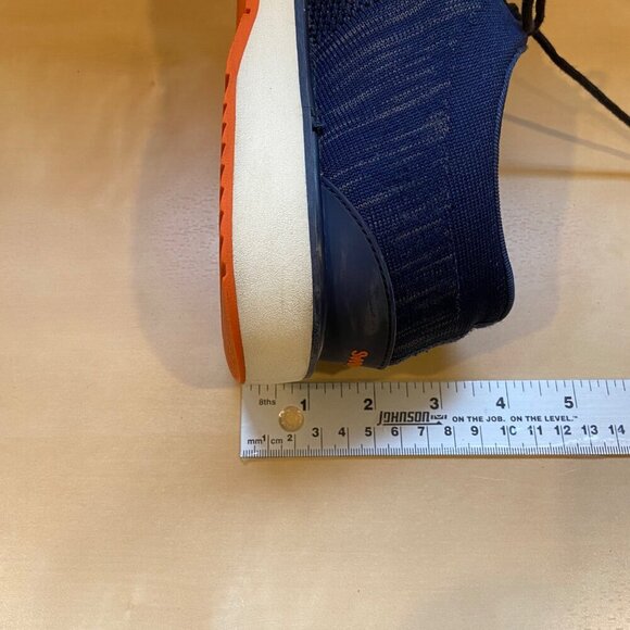 Swims Mens Navy Blue Knit Lace-Up Sneakers With White & Orange Sole Oxford 10 - Picture 12 of 14